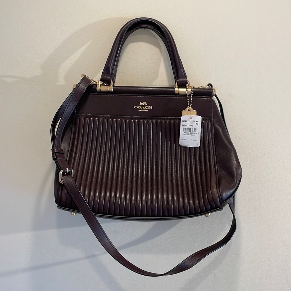 Coach Burgundy Quilted Leather Bag